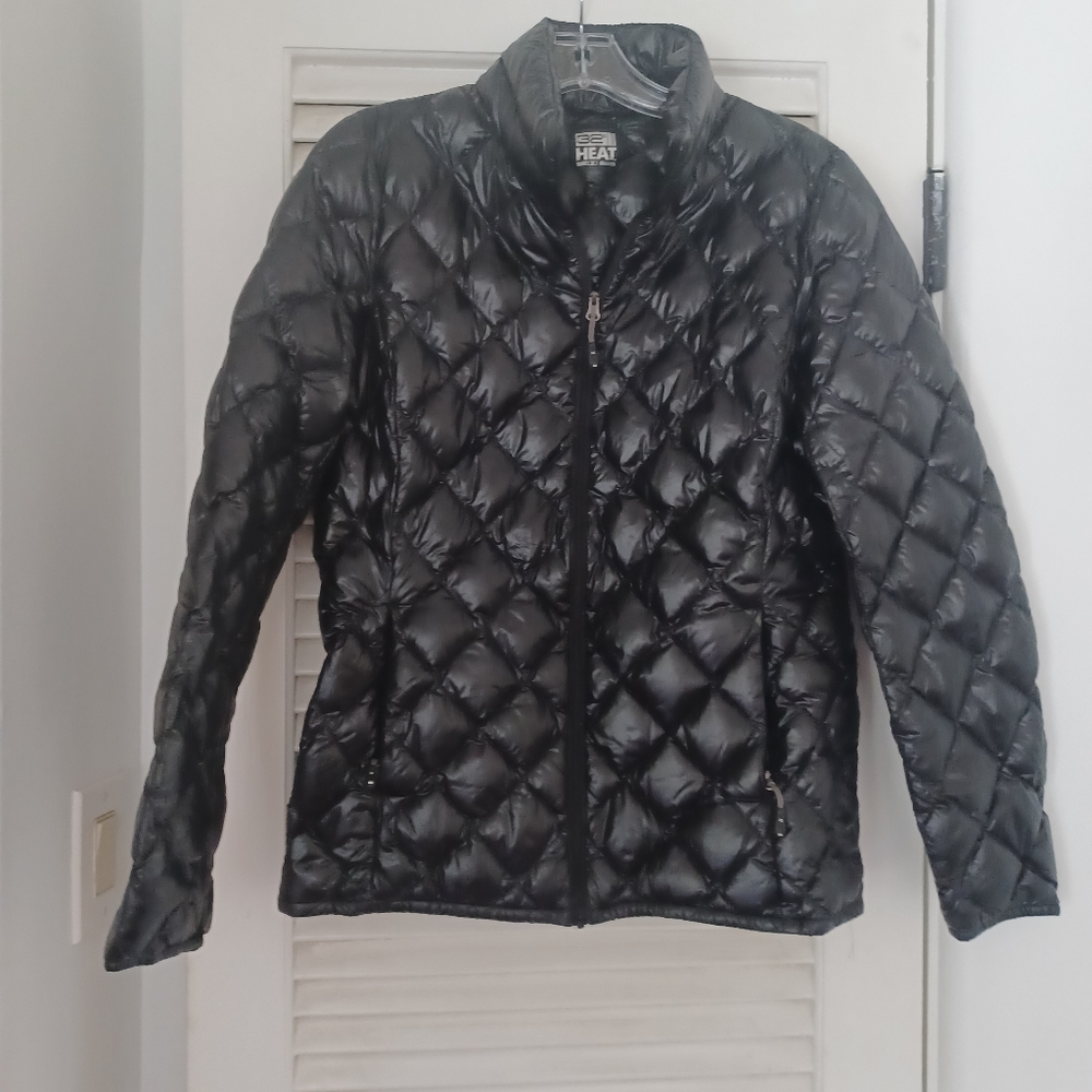 32 Degree Light Weight Puffer Puffy Jacket Women M Down Filled Packable Black - Picture 2 of 12